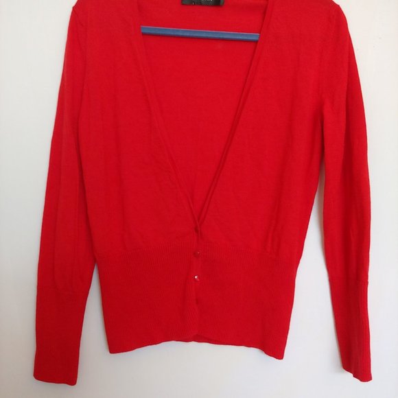 St. John Sweaters - St. John button red v-neck long sleeve cardigan sweater